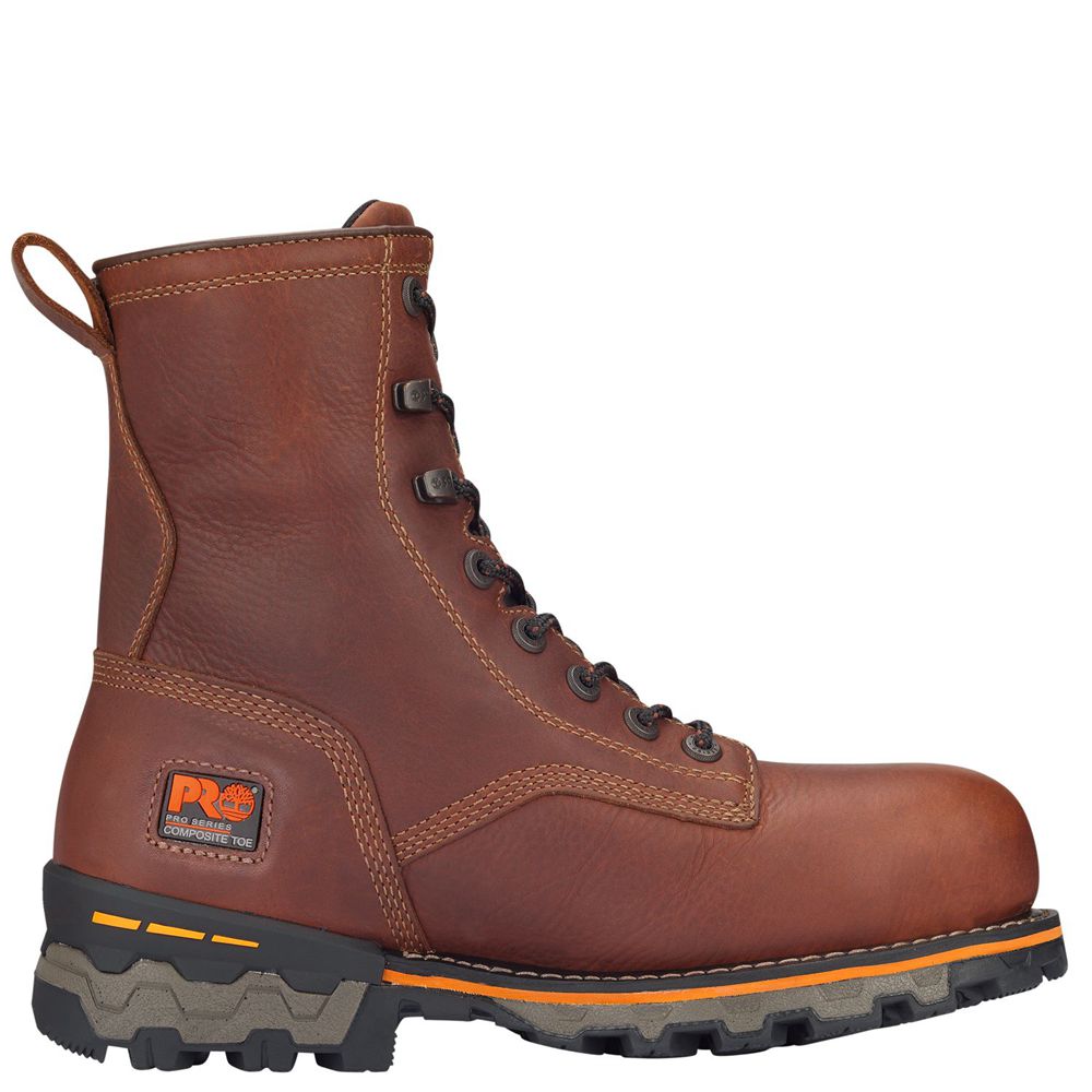 Bocanci De Muncă Timberland Barbati Maro - Pro® Boondock 8" Comp Toe - Romania - ASEXRG304